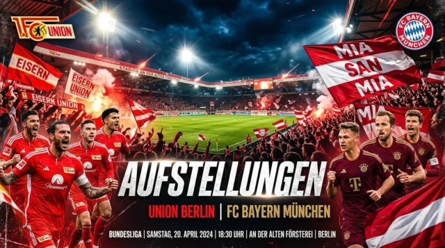 Aufstellungen: Teilnehmer: Union Berlin gegen FC Bayern München – 7 Fakten